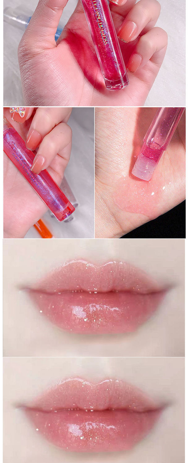 透明唇蜜珠光带闪无色补水嘟嘟唇叠涂口红亮晶晶玻璃唇唇釉带细闪4