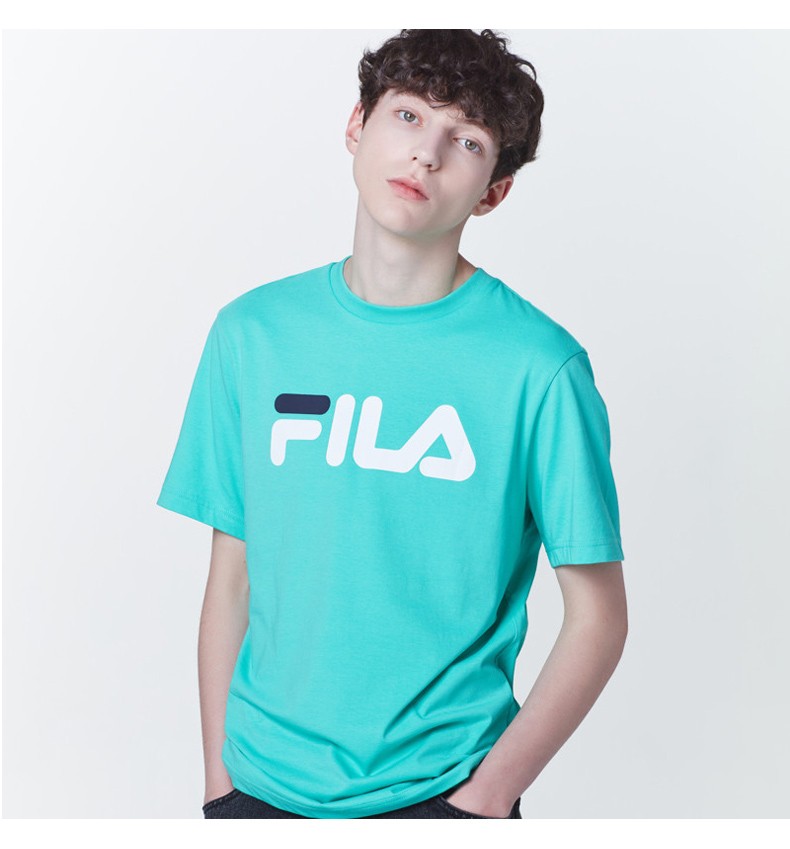 fila韩国斐乐男女运动短袖夏季新款情侣t恤时尚舒适logo短tf2粉红色