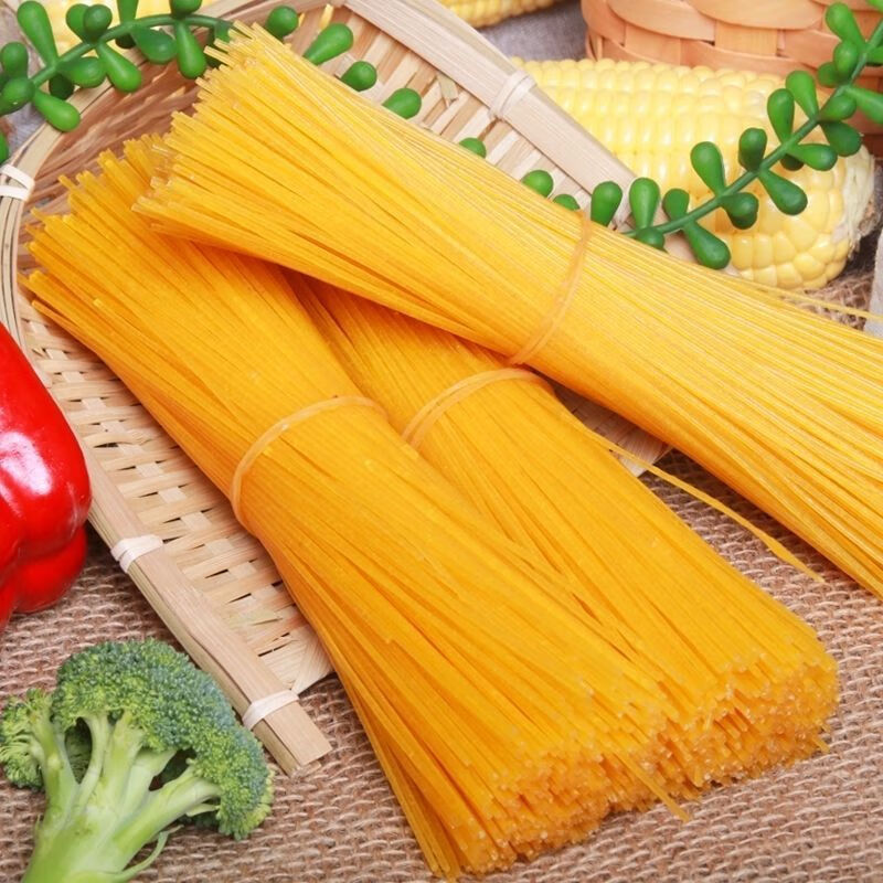 东北干玉米面条钢丝面碴条粗粮意大利面条麻辣烫黄面条玉米挂面条5斤
