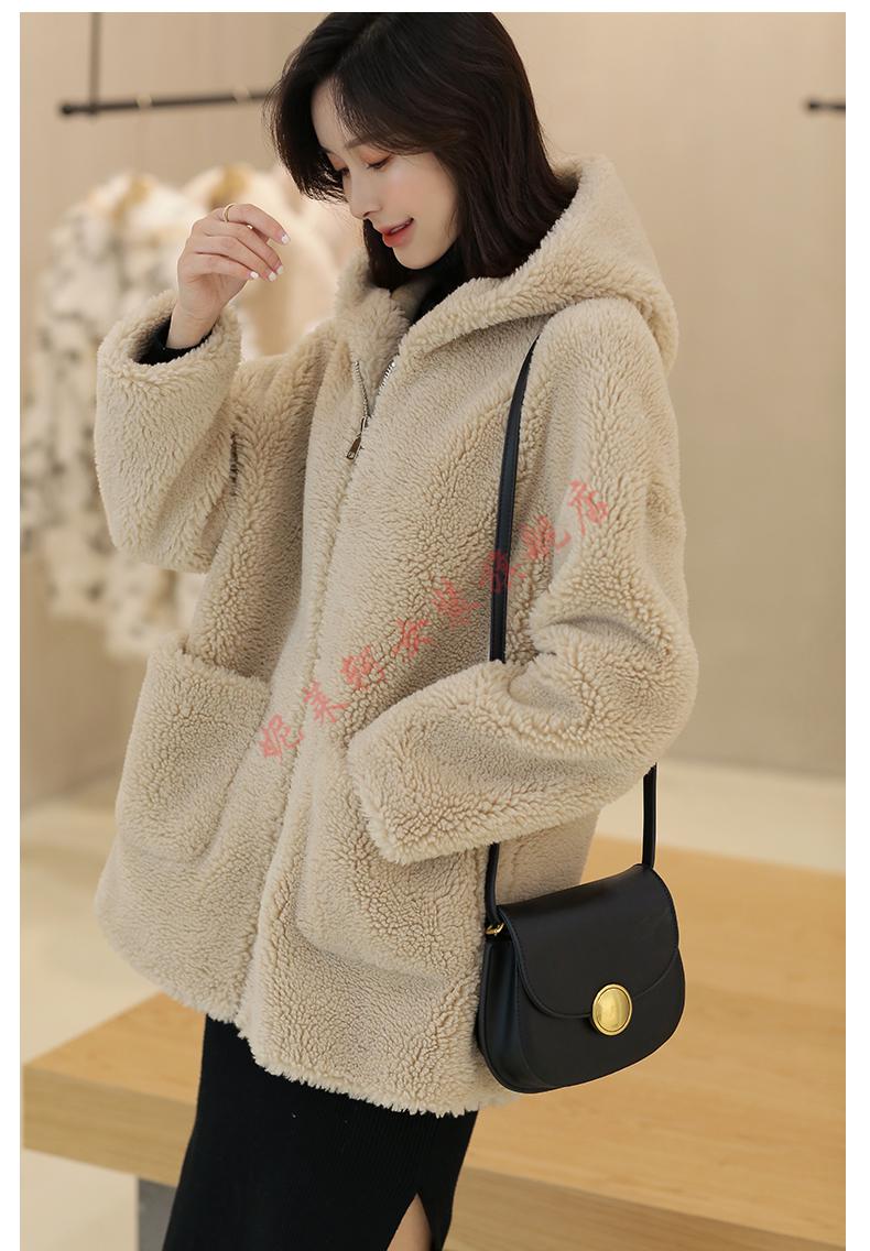 95nilaike品牌女装颗粒羊羔绒外套女海宁羔毛颗粒绒剪绒外套大衣女