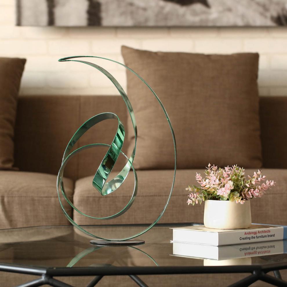 zcqbcy创意家居摆件抽象铁艺摆件现代雕塑站立飘带工艺品摆件家居装饰