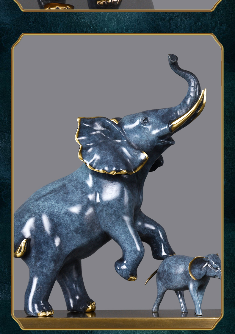 vakada全铜大象装饰品艺术品别墅客厅玄关书房酒柜装饰品乔迁开业礼品