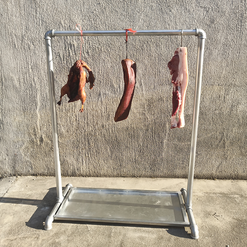 腊肉晾晒架挂香肠腊肉烤鸭架子带托盘油水盘阳台悬挂晾晒架加厚可拆卸