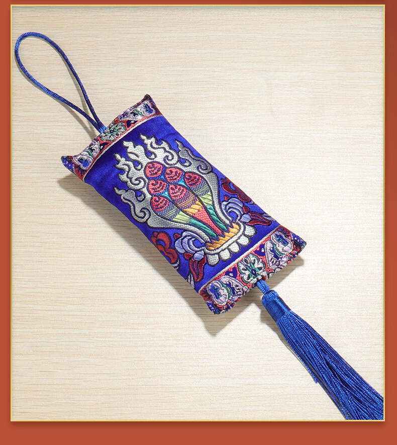 藏式车载香包香囊汽车挂件藏香粉小香袋熏香粉室内 黄色摩尼宝 白色