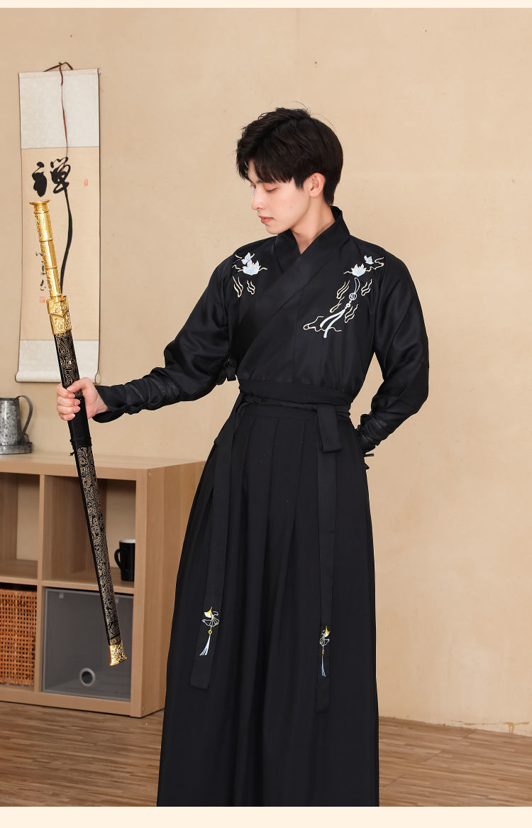 锦衣卫服装汉服男中国风古风武侠剑客男士大码公子古装黑色霸气女学生