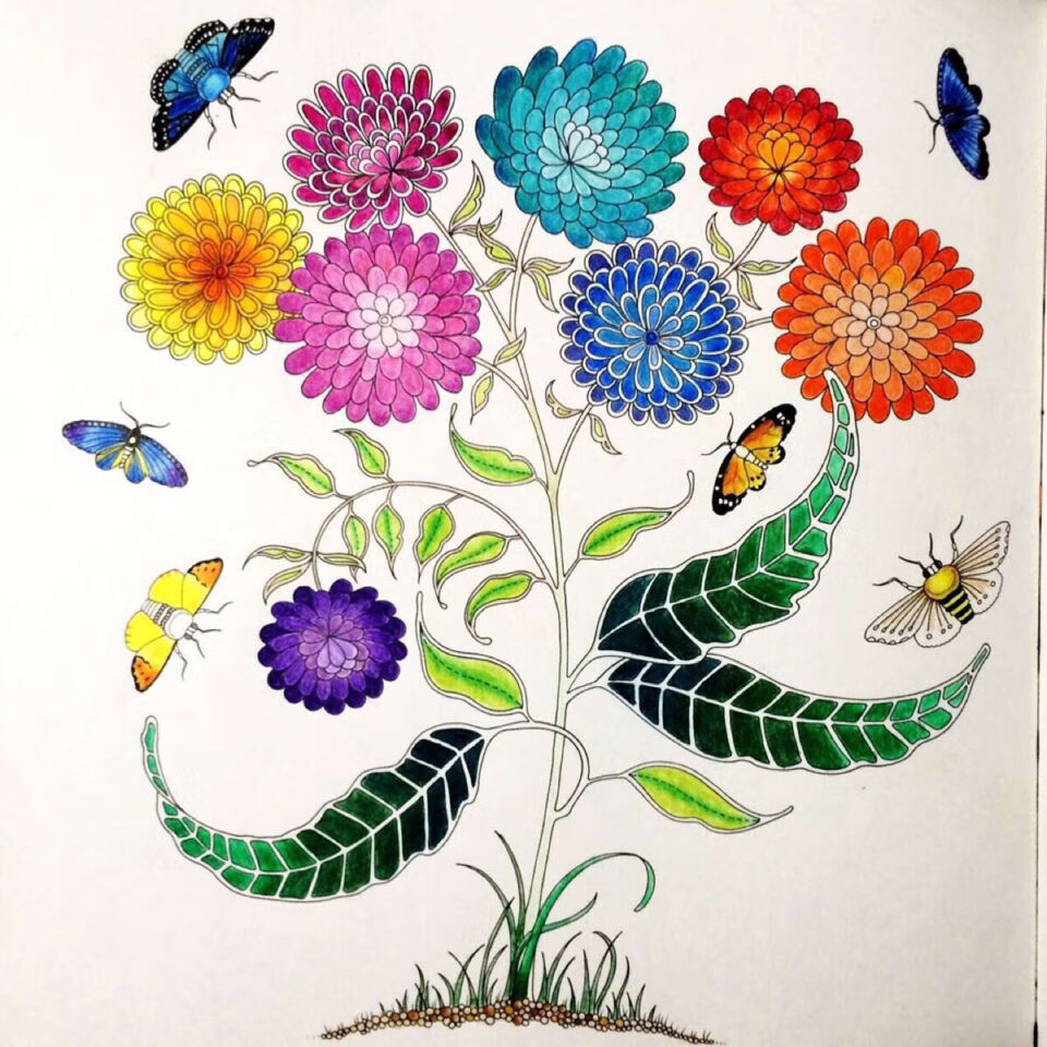 秘密花园奇幻梦境儿童涂色书手绘涂鸦涂色本成人减压绘画本小学生奇幻