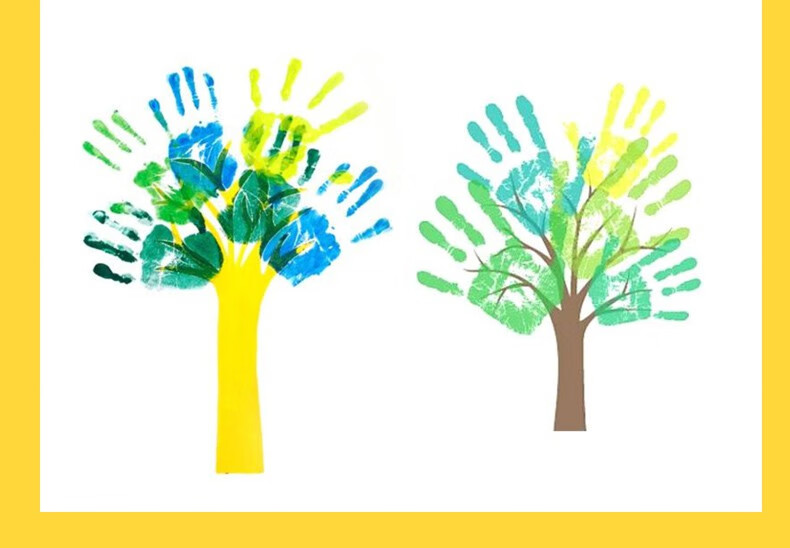 儿童手指画彩色印泥手印多色按指纹手印手掌画印泥印盘幼儿园颜料可