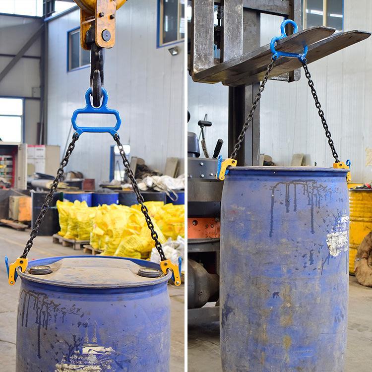 油桶吊钳叉车专用油桶钳起重吊具铁桶夹具吊钩双链夹子塑料桶夹具 01