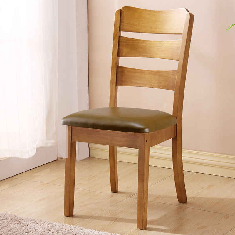 木椅子靠背椅餐椅家用凳子靠背休闲简约原木质餐厅餐906胡桃色