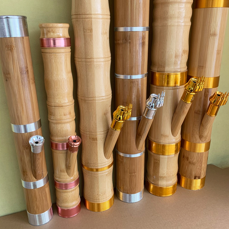 云南水烟筒竹子大号水烟壶烟斗小号过滤烟具竹筒木水烟袋烟桶 竹筒