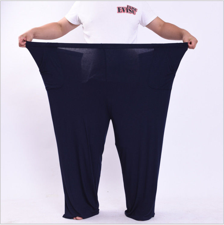 大码厨师裤加肥加大弹力巨大休闲裤男莫代尔居家长裤夏季薄款400斤500