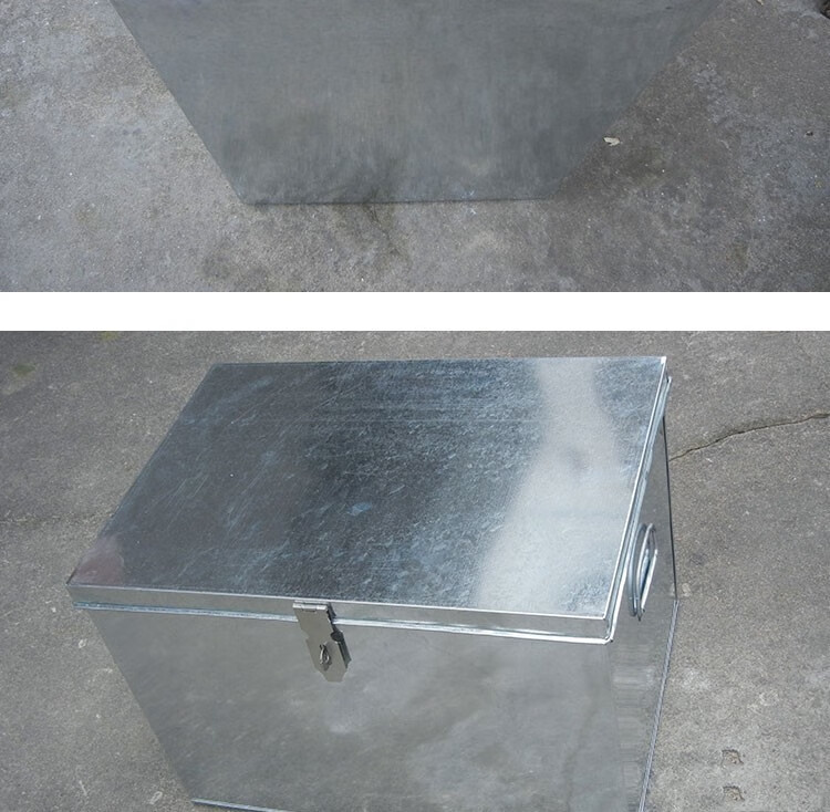 大号铁皮箱白铁皮箱子定做工具箱铁箱子镀锌板箱铁皮箱工具箱42x28x