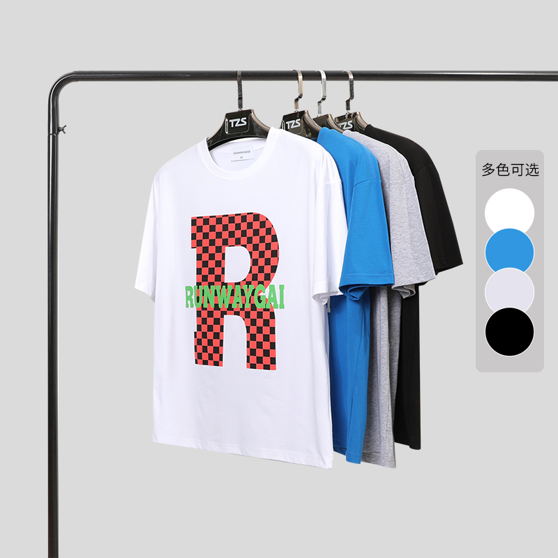 服饰#t1856春秋季休闲运动百搭透气舒适短袖简约时尚潮流t恤 黑色 m