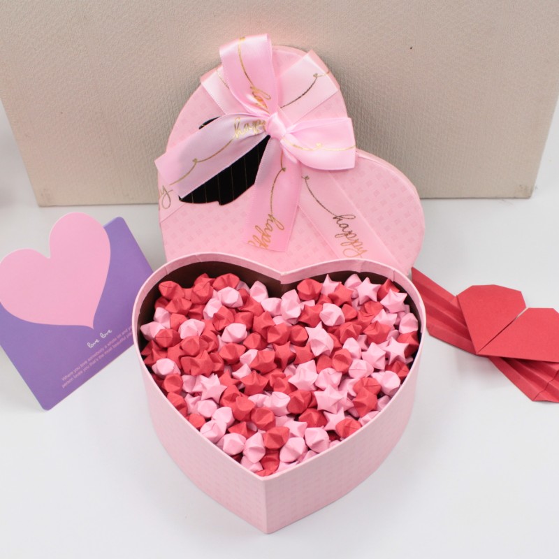 折好的玫瑰花图案星星520颗 礼盒【图片 价格 品牌 报价】-京东