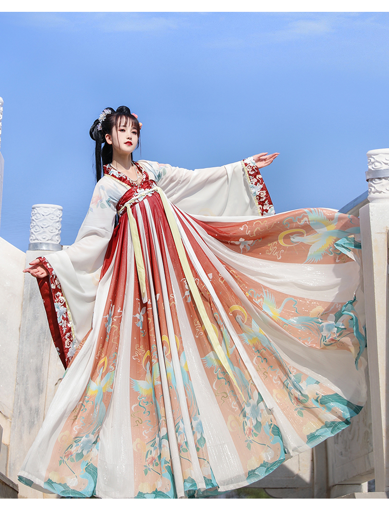 高端轻奢汉服女中国风南北朝交领齐腰胸襦裙古装春季新款日常绀蓝齐腰