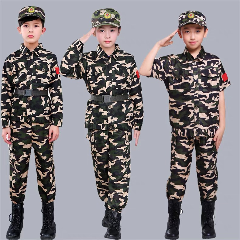 儿童军人服装海陆空服装军训迷彩服短袖套装军装男童特种兵解放军军人