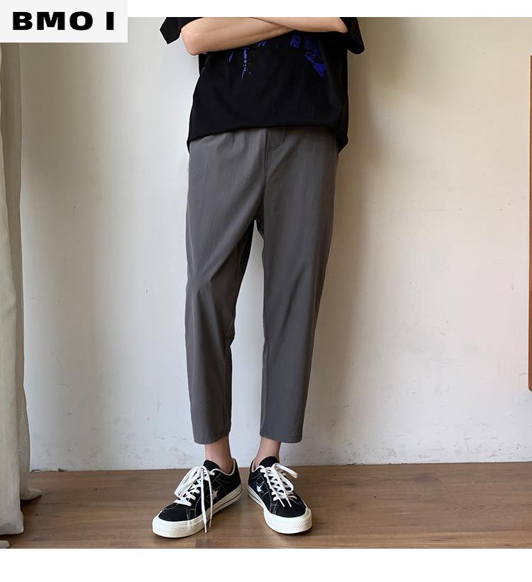 高端品牌夏天fashion休闲裤裤子男夏季薄款韩版潮流ins九分裤小脚宽松