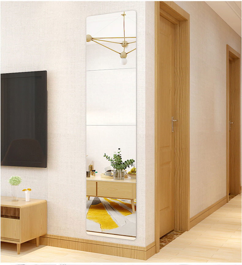 欧缔兰镜子贴墙穿衣镜粘贴家用落地学生宿舍拼接组合试衣镜女壁挂全身