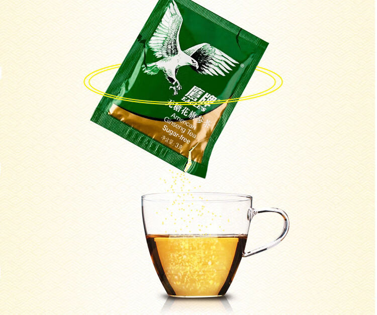 鹰牌无糖花旗参茶100袋成人中老年茶1盒20袋