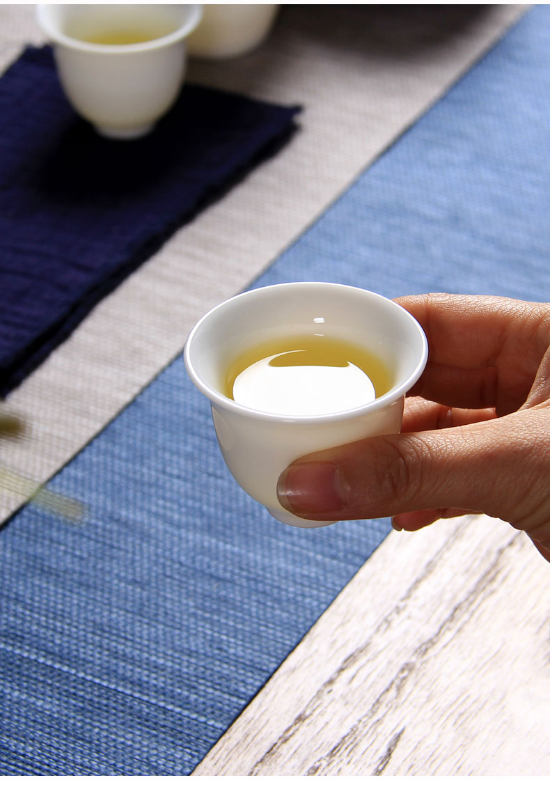 功夫茶瓷功夫茶杯德化白瓷喝茶小杯子陶瓷单杯茶具茶碗品茗杯定制白色