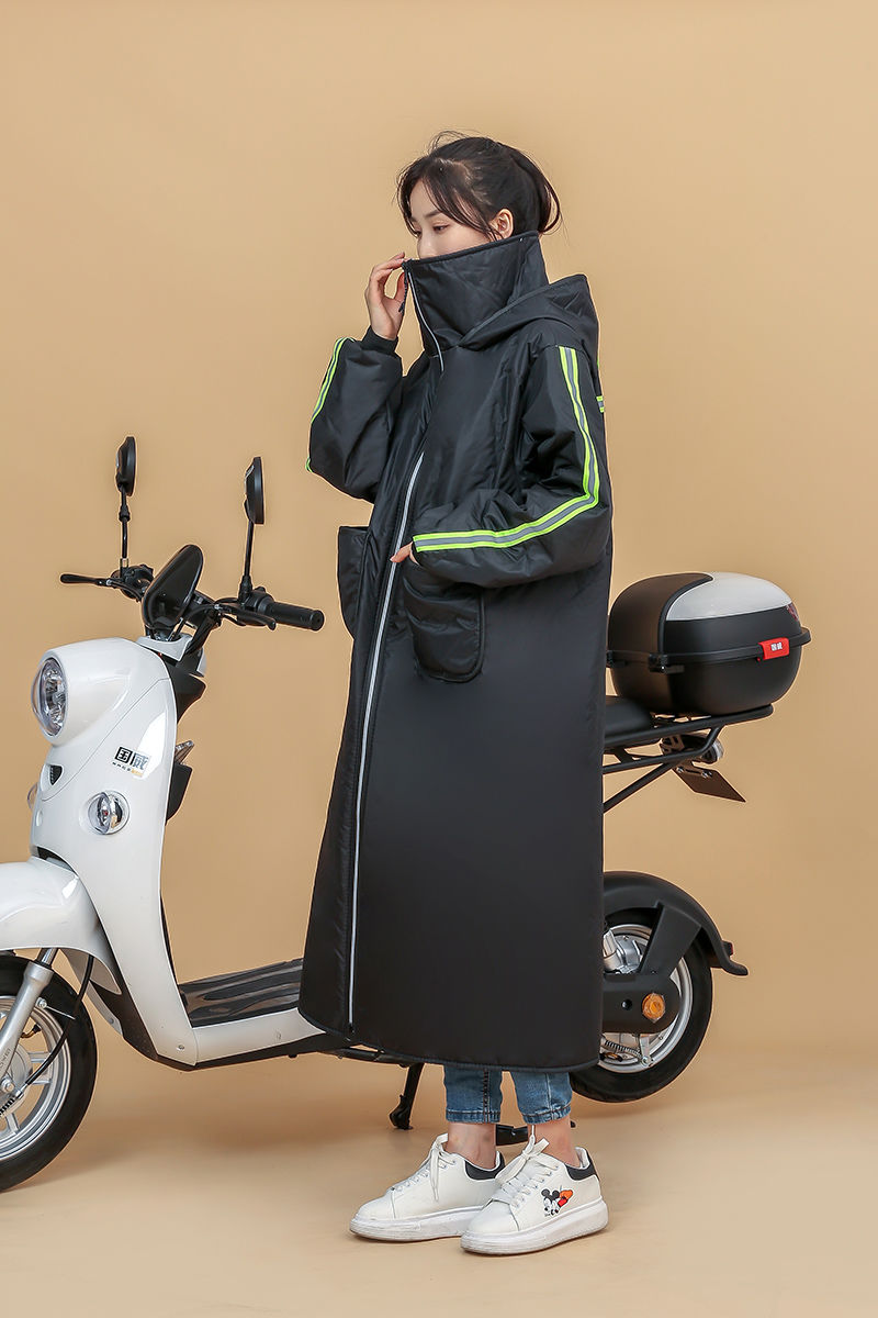 骑行服电动摩托车加绒加厚挡风衣电瓶车挡风衣加大挡雨卡通车衣防风雨