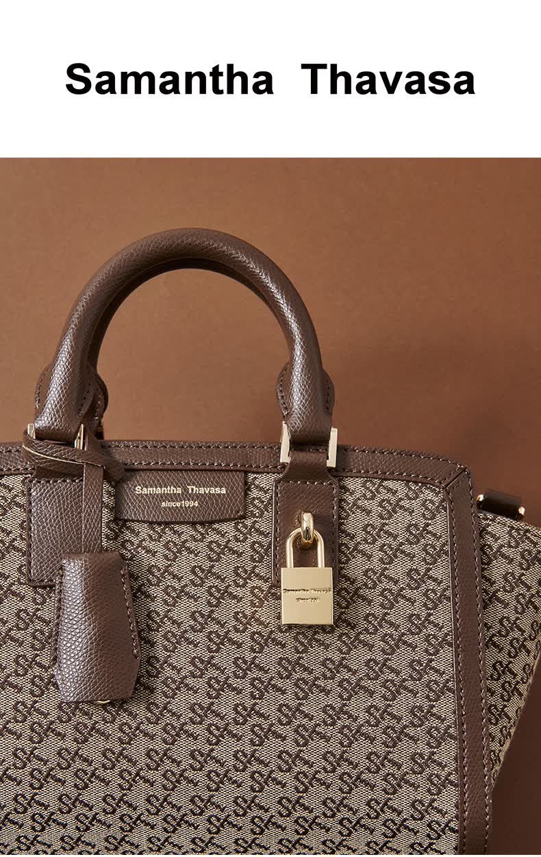 samanthathavasa萨曼莎st老花字母托特包手提单肩包80海军蓝