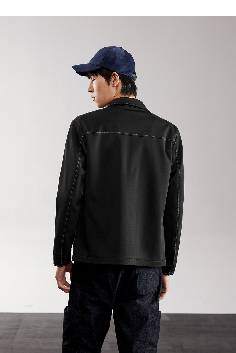 顺丰配送hla海澜之家夹克男秋季翻领明辑线拉链门襟外套hwjad3d109a