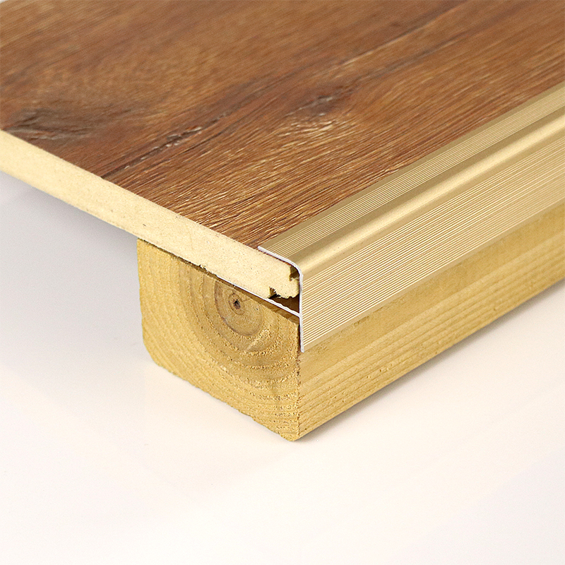 定制铝合金f型楼梯扣收边飘窗封边扣条木地板圆弧台阶压条收口压边条