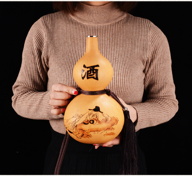 酒挂件仿古风随身酒壶葫芦葫芦水杯酒瓶摆件装热水3两左右李白普通款