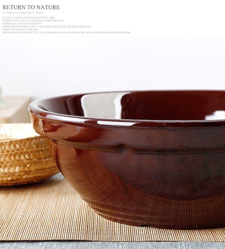 活面盆加厚老式大号和面盆老式大号家用盆陶瓷瓦盆和面盆瓷盆和面陶