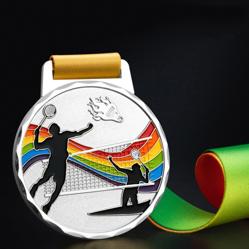 传臣羽毛球奖牌定做比赛奖牌挂牌制作金属通用奖章定制学校运动会银色