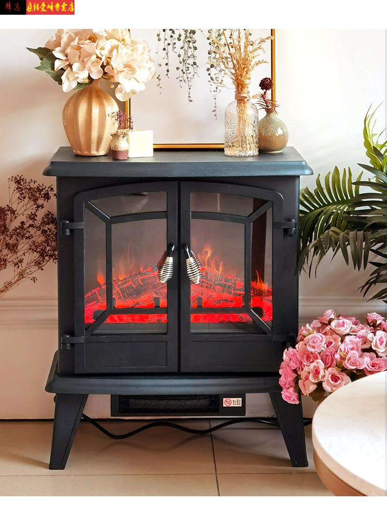 电壁炉仿真取暖器火焰取暖器美式移动壁炉客厅装饰仿真火焰电子壁炉