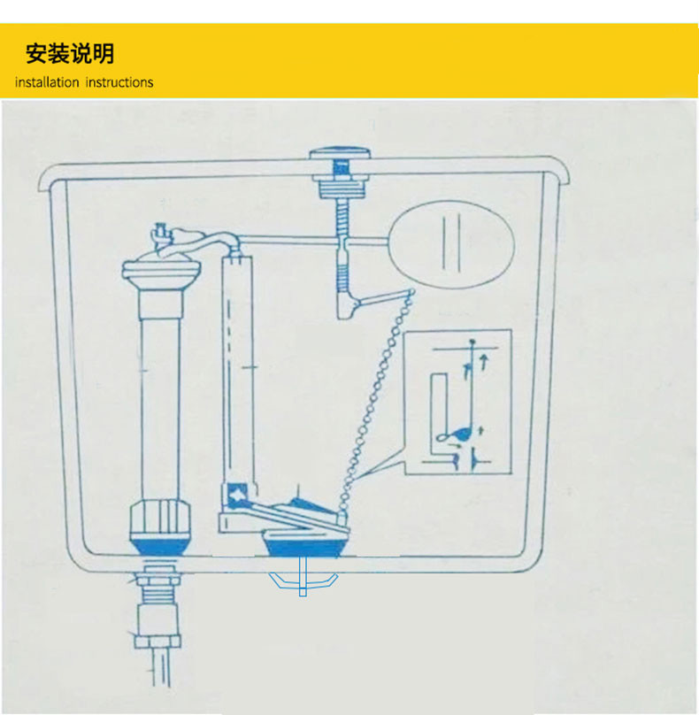 老式连体坐便器水箱配件单按钮侧按抽水马桶链条低水箱排水进水阀连体