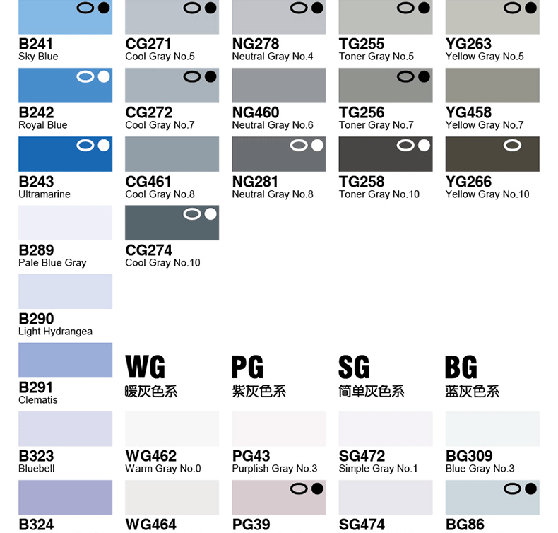 正霖(zely)finecolour马克笔法卡勒马克笔三代480单支自选一代240二代