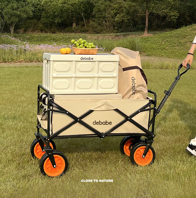 山姆露营推车可折叠户外手推野餐车营地拖车拉杆小拉车桌板野营