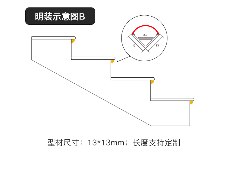 网红楼梯踏步灯led智能感应追光流水跑马台阶灯别墅户外免布线槽定制