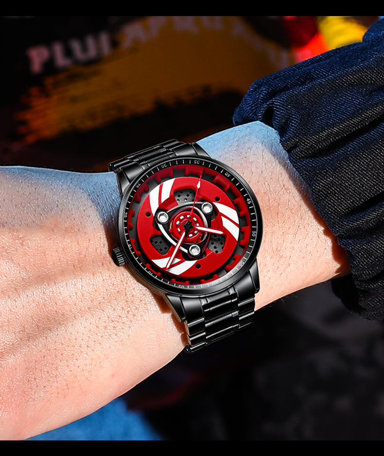 新款杜卡迪六代旋转男士表防水引擎离合器轮毂机车之魂机械表 杜卡迪