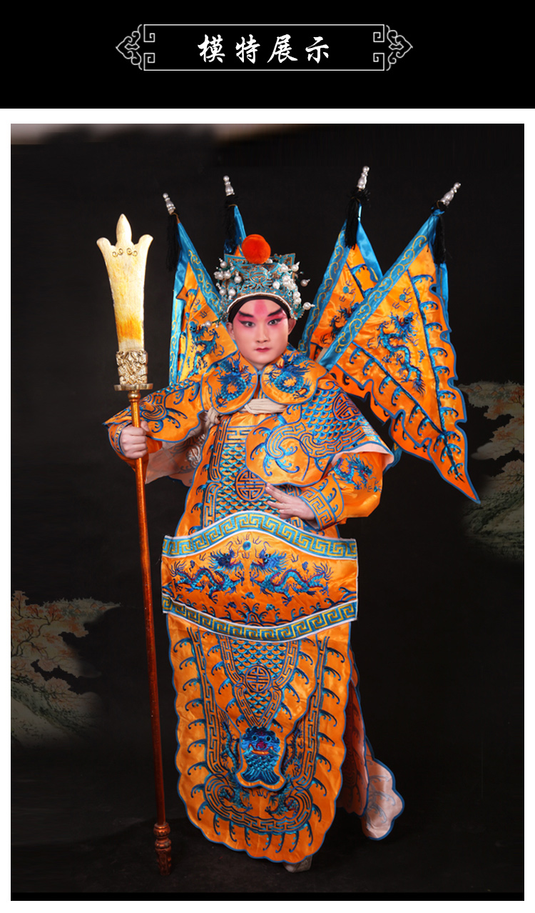 哈昱戏曲武生大靠京剧服装戏剧服男靠武将靠旗将军定军山霸王古装戏装