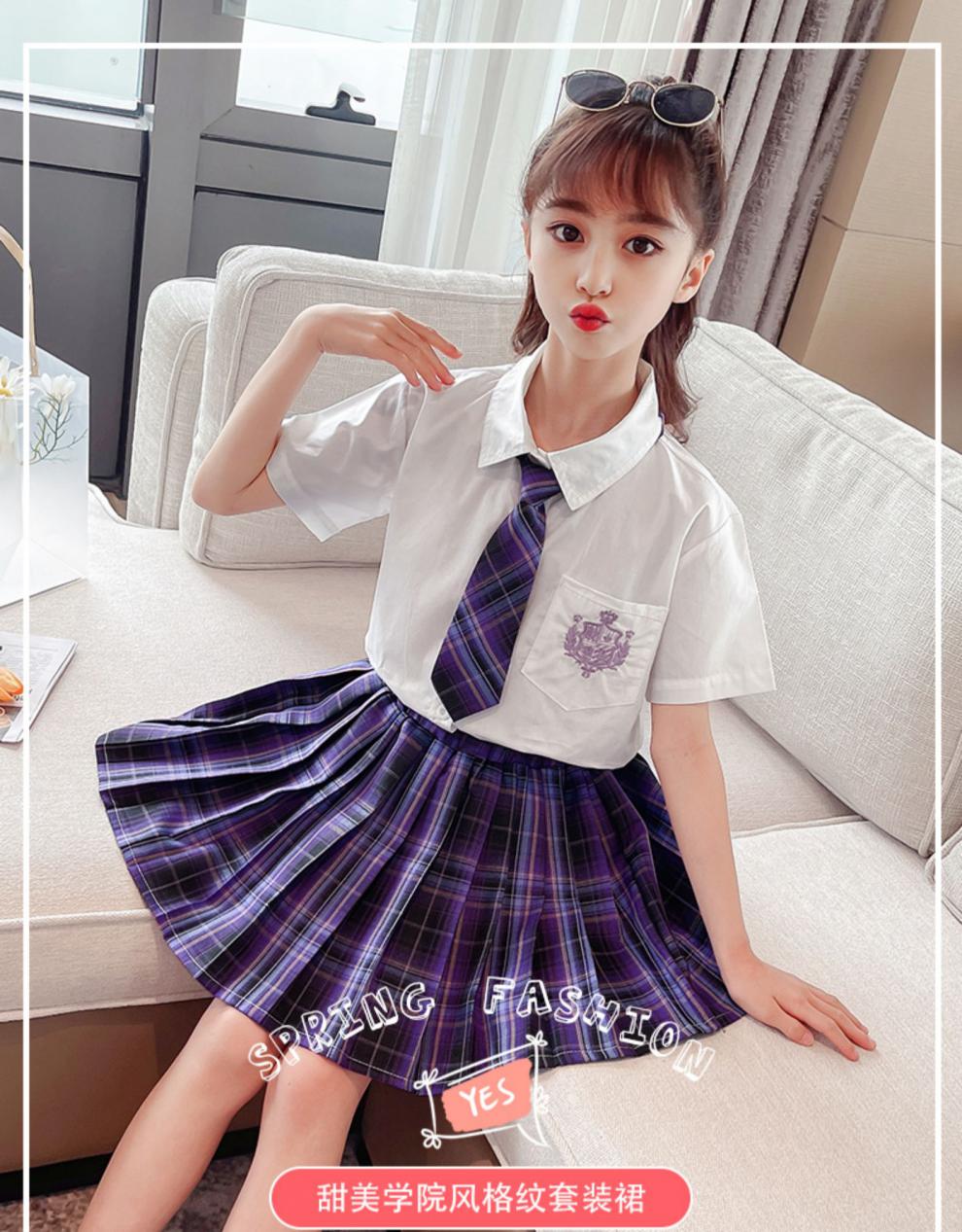 女大童jk制服12岁小女生穿的jk制服女童夏季连衣裙夏装网红12儿童jk