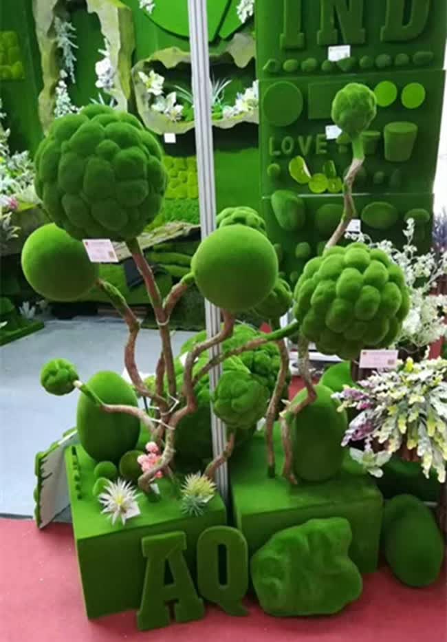 凯都 仿真植毛圆球绿植植物球草苔藓球草球青苔球软装吊顶婚庆櫉墙