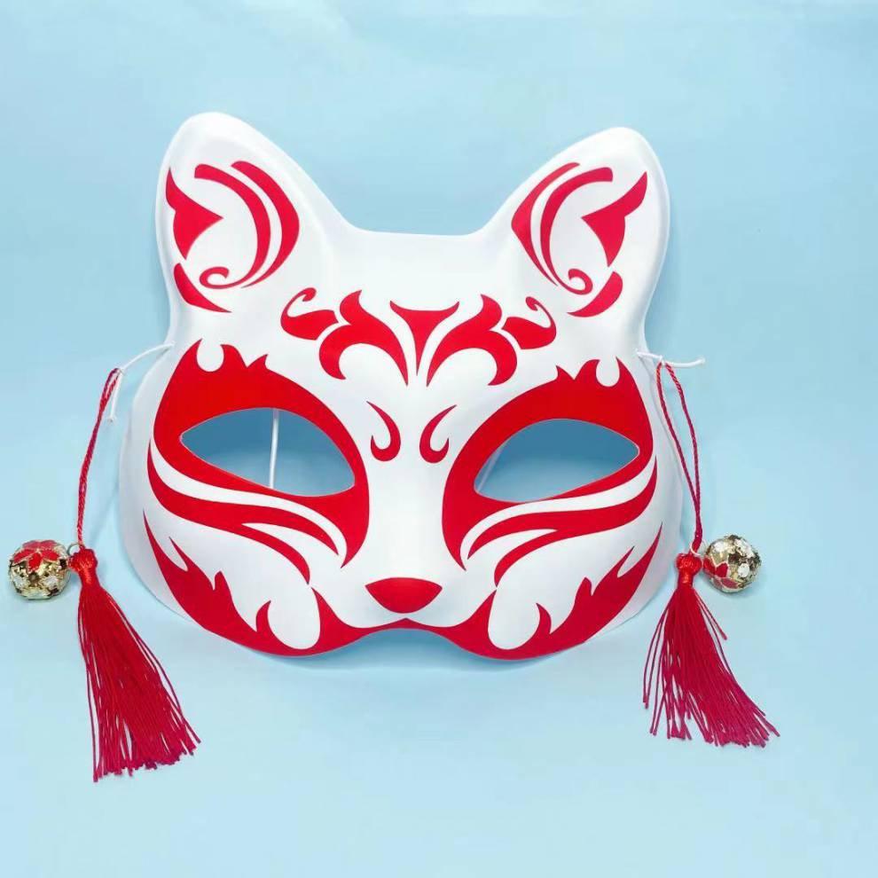 狐狸面具半脸狐狸猫面具和风全脸猫儿童动漫狐狸暗部cos装扮地摊夜市