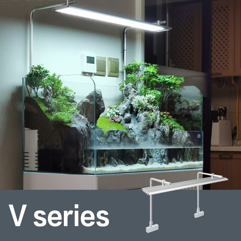 威尔康无极调光wrgb鱼缸灯造景水族led灯水草植物生长灯vv200wrgb彩光