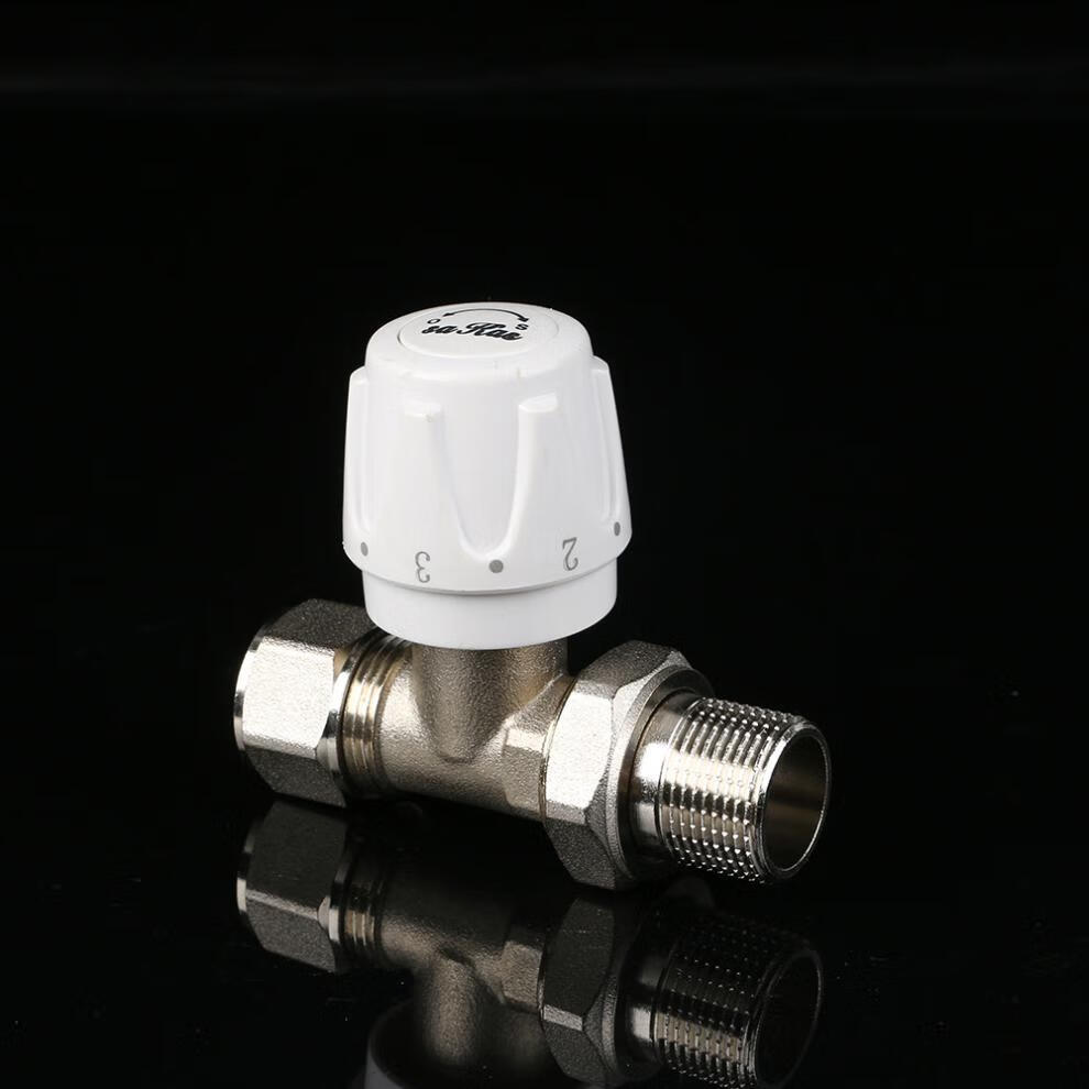 铝塑温控阀地暖管pert卡套式ppr手动角阀直阀暖气散热器调温2034卡套