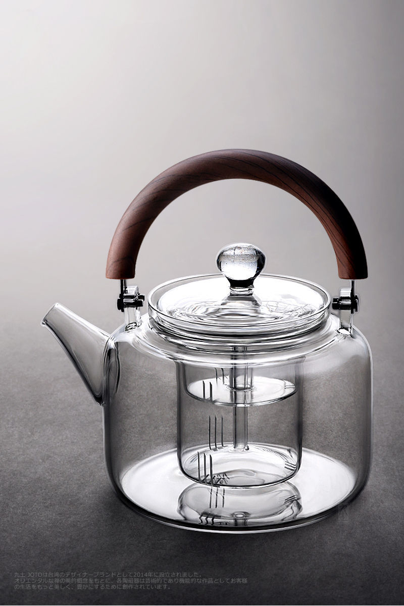 京选好货煮茶壶蒸煮两用耐高温玻璃加厚蒸茶壶大容量泡茶器烧水壶星空