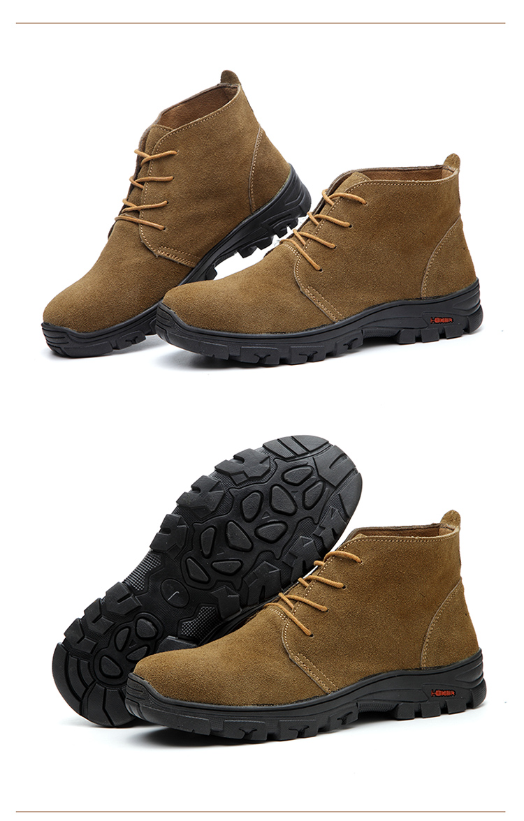 轻便透气防砸防刺防烫春秋软底电焊工作安全劳保鞋117卡其色钢头40