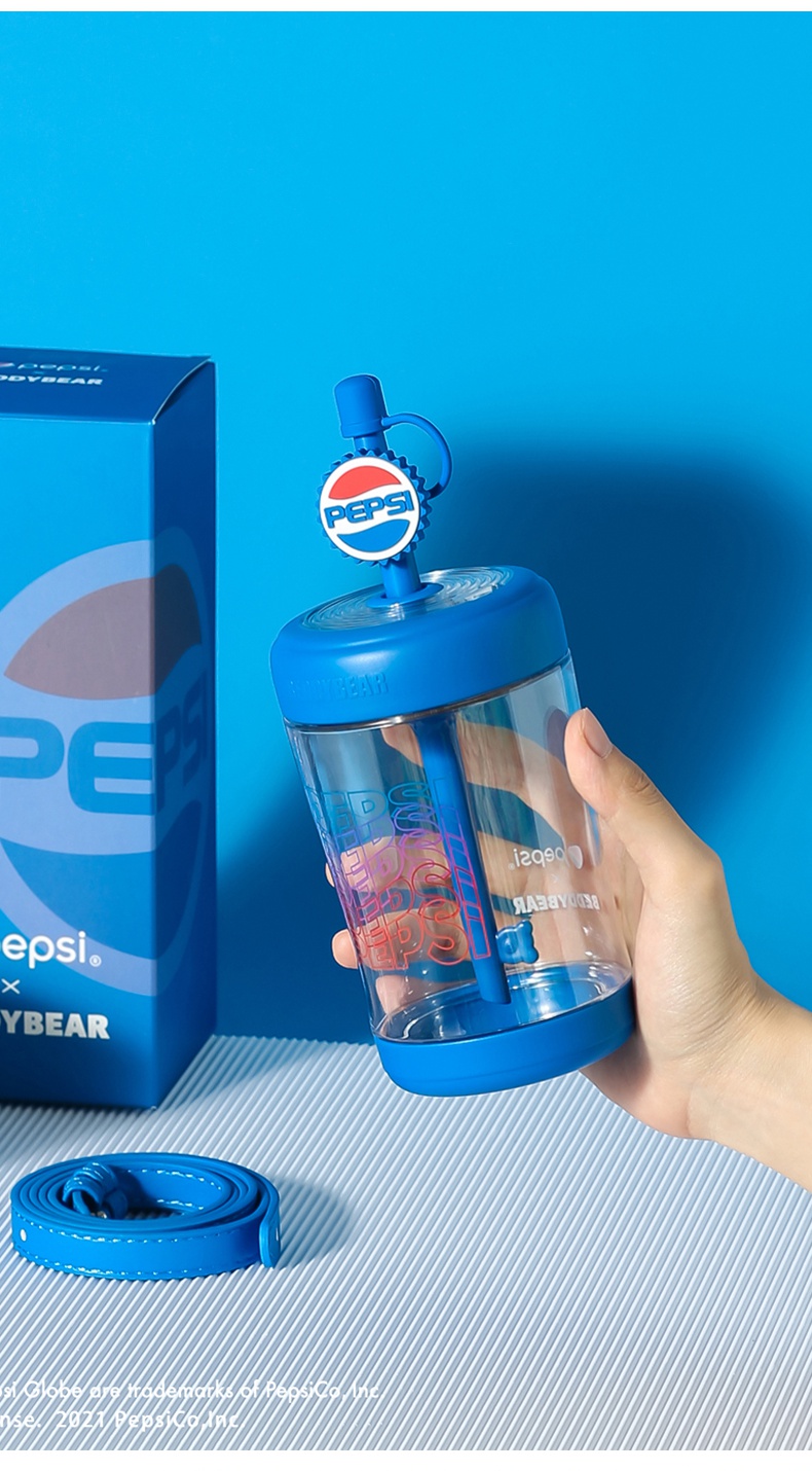 麦当劳可乐杯 百事可乐联名款水杯咖啡杯带吸管女杯便携冷萃杯子 百事