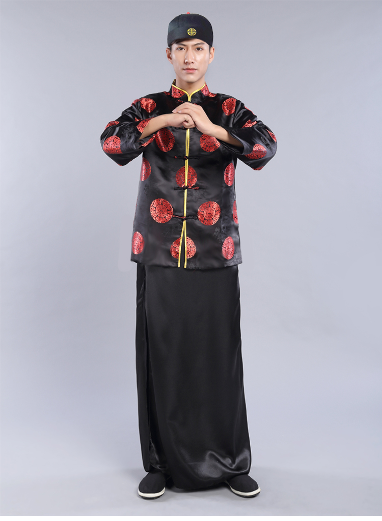 妩纪民国古装地主服装财主员外老爷马褂演出服掌柜管家唐装寿服新郎装