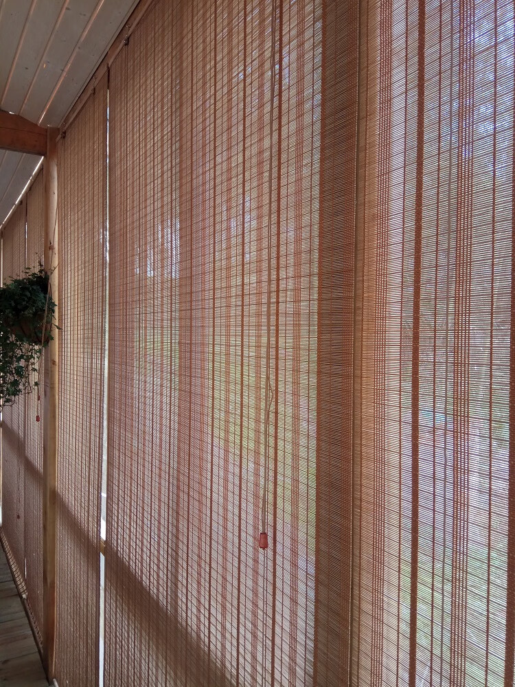 定制室外凉亭遮阳窗帘竹帘卷帘装饰阳台隔断中式家用复古日式禅意升降