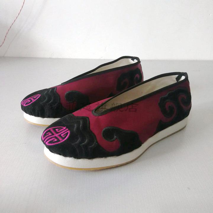 道士穿的道士高功鞋道教高功鞋鞋子新款大红色道家云鞋祥云鞋紫色37