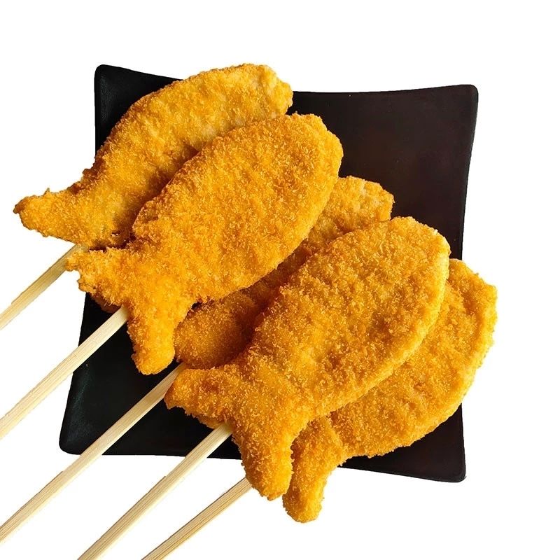 小黄鱼排串15串鱼糜鸡肉串商用特色油炸小吃串串烧烤香酥鱼排小黄鱼串